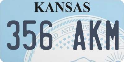 KS license plate 356AKM