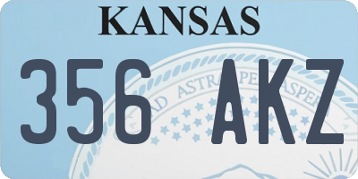 KS license plate 356AKZ