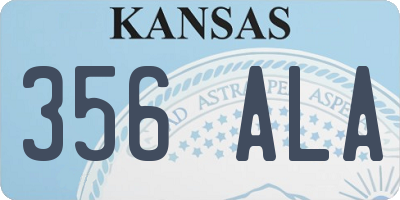 KS license plate 356ALA