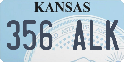 KS license plate 356ALK