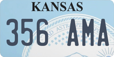 KS license plate 356AMA