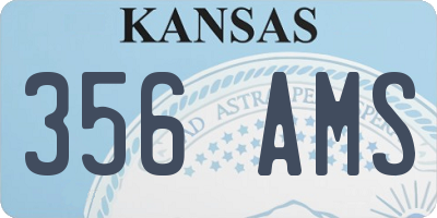 KS license plate 356AMS