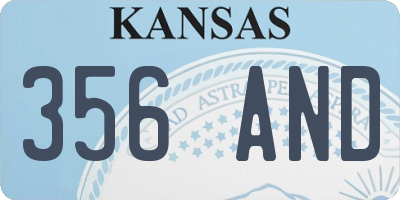 KS license plate 356AND