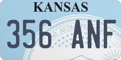 KS license plate 356ANF