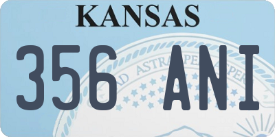 KS license plate 356ANI