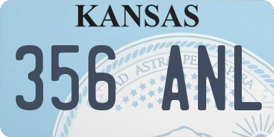 KS license plate 356ANL