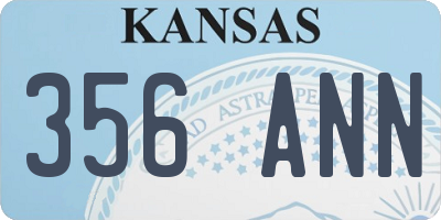 KS license plate 356ANN