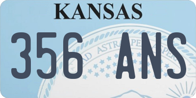 KS license plate 356ANS