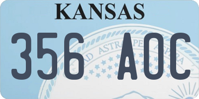 KS license plate 356AOC