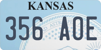 KS license plate 356AOE