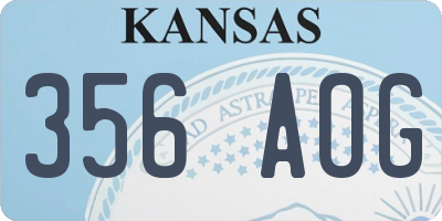 KS license plate 356AOG