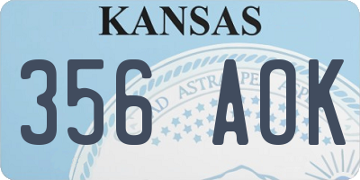 KS license plate 356AOK