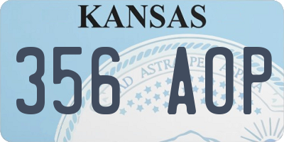 KS license plate 356AOP