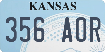 KS license plate 356AOR