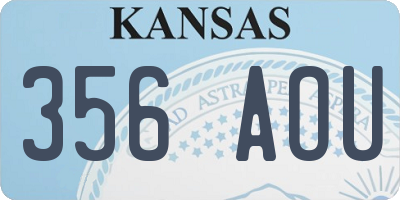 KS license plate 356AOU