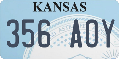 KS license plate 356AOY