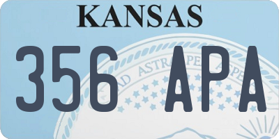 KS license plate 356APA