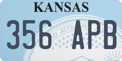 KS license plate 356APB