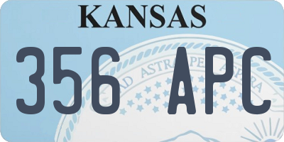 KS license plate 356APC