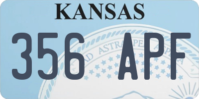 KS license plate 356APF