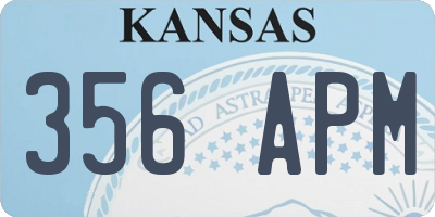KS license plate 356APM