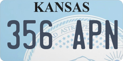 KS license plate 356APN