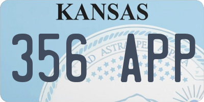 KS license plate 356APP