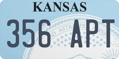 KS license plate 356APT