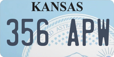 KS license plate 356APW