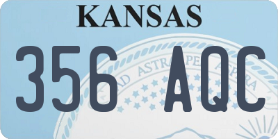KS license plate 356AQC
