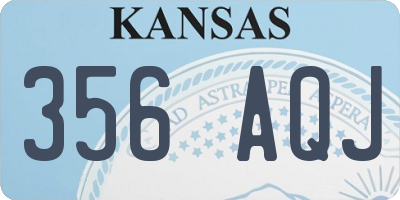 KS license plate 356AQJ