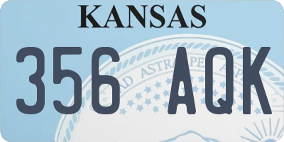 KS license plate 356AQK