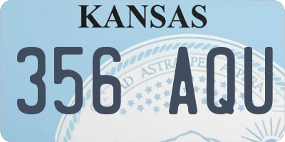 KS license plate 356AQU