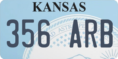 KS license plate 356ARB