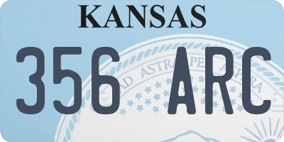 KS license plate 356ARC