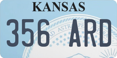KS license plate 356ARD