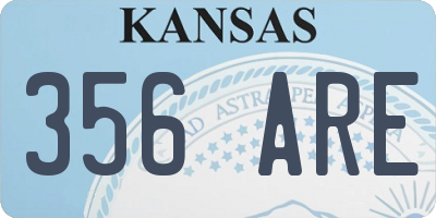 KS license plate 356ARE
