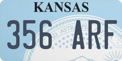 KS license plate 356ARF