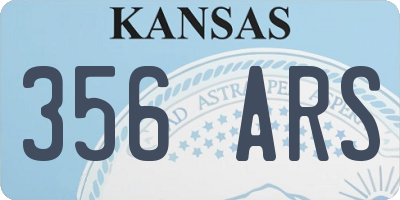 KS license plate 356ARS
