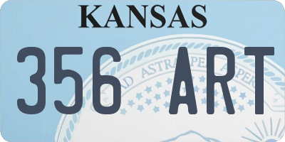 KS license plate 356ART