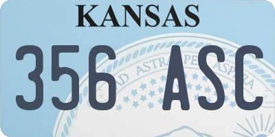 KS license plate 356ASC