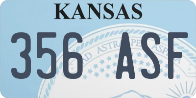 KS license plate 356ASF