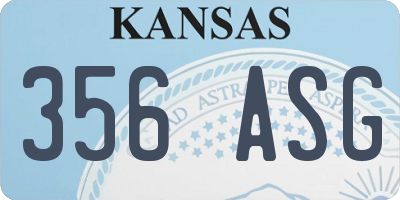 KS license plate 356ASG