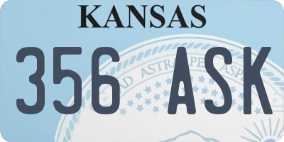 KS license plate 356ASK