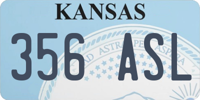 KS license plate 356ASL