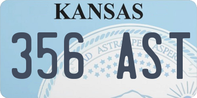 KS license plate 356AST