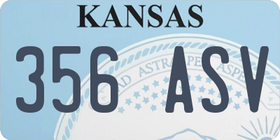 KS license plate 356ASV