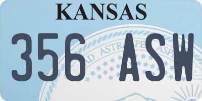 KS license plate 356ASW