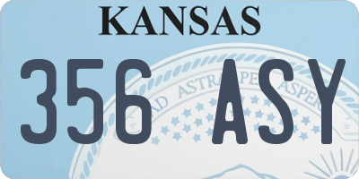 KS license plate 356ASY
