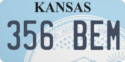KS license plate 356BEM